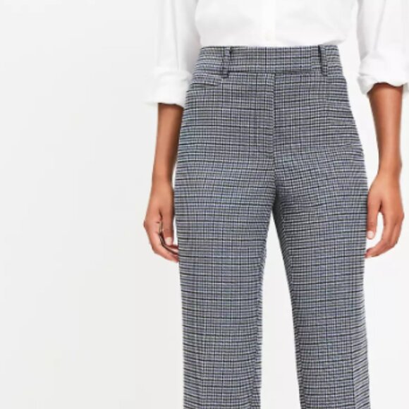 LOFT Brand Pants in Houndstooth Brushed Flannel 16 Petite Full-Length NWT - Picture 2 of 3